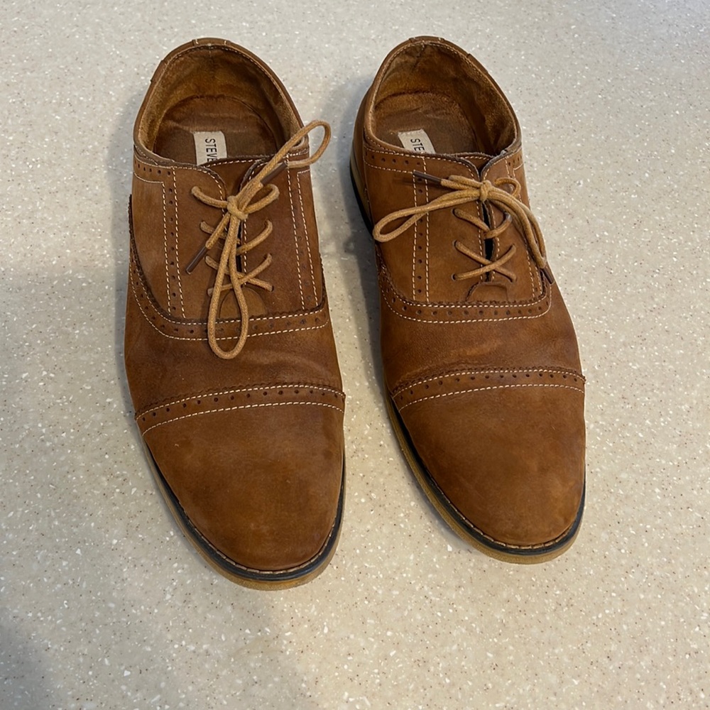 Mens Steve Madden brown suede dress shoes